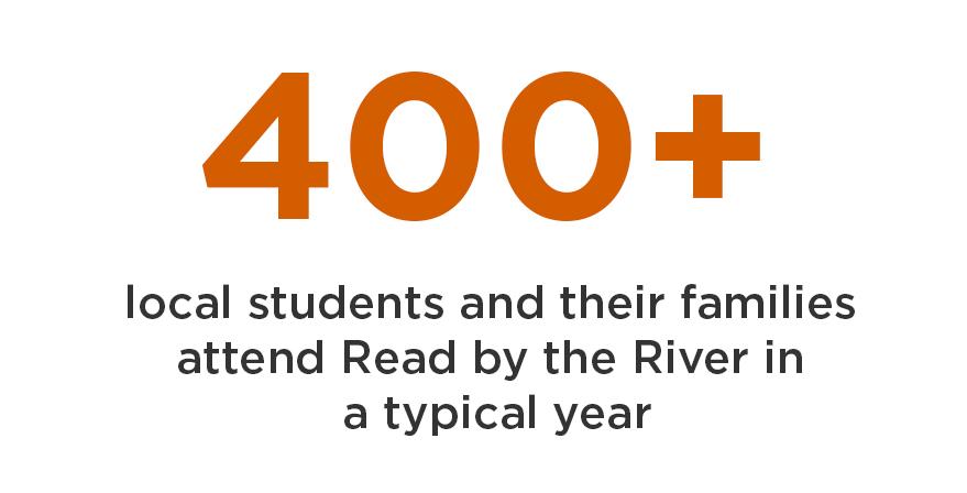 400+ local students and their families attend Read by the River in a typical year