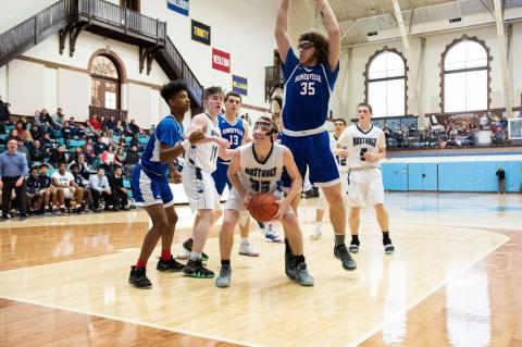 Local high school men's basketball game at Tufts University